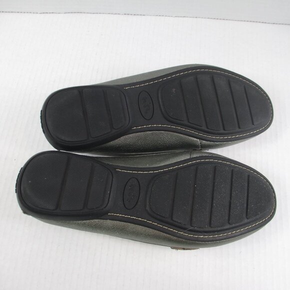 COACH Flash Metallic Leather Loafers 8 Silver Pewter Driving Flats A9377 - Picture 9 of 9